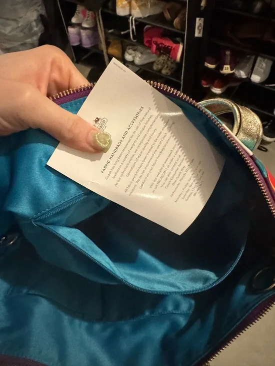 Coach Multicolor Logo-Print Tote with Gold-Tone Straps - Picture 3 of 4